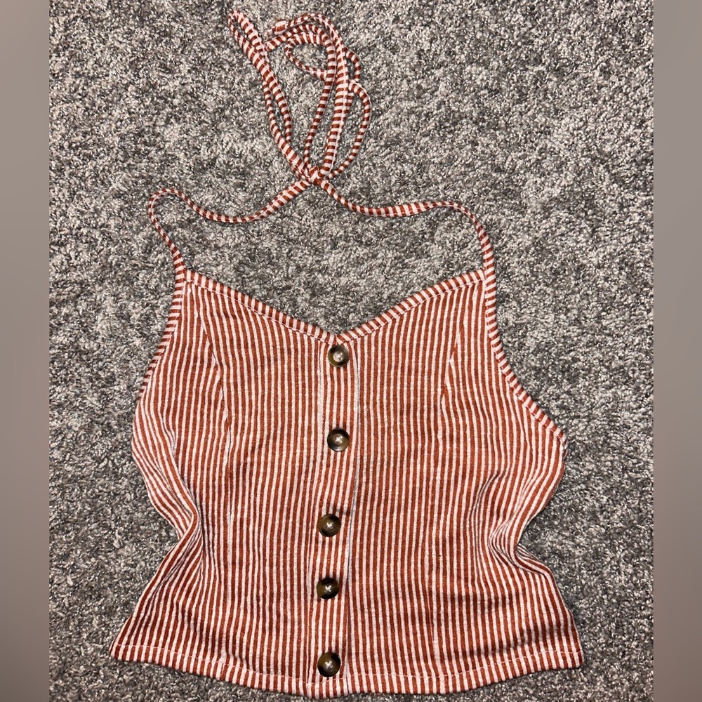 red and white halter top
